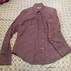 Beautiful purple button up top.